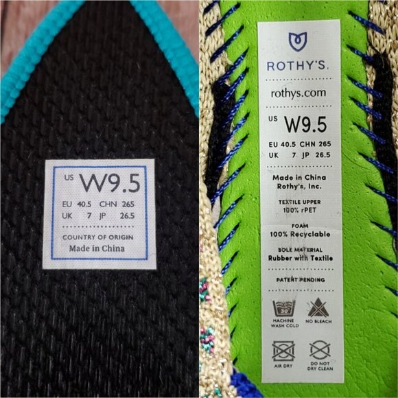 Rothys The Point Womens Size 9.5 Multi Metallic Knit Flats Shoes Retired - Picture 15 of 15